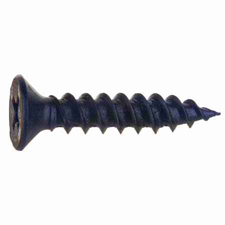 Midwest Fastener Wood Screw, #10, 1 in, Black Phosphate Steel Flat Head Phillips Drive, 100 PK 02644